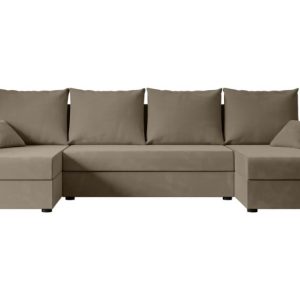Narożnik z funkcją spania i pojemnikiem ALESIA-U 301x140x90 cm Brązowy 487563 Narożnik z funkcją spania i pojemnikiem ALESIA-U 301x140x90 cm Brązowy 487563