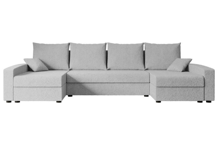 Narożnik z funkcją spania i pojemnikiem ALESIA-U 301x140x90 cm Jasny szary 487652