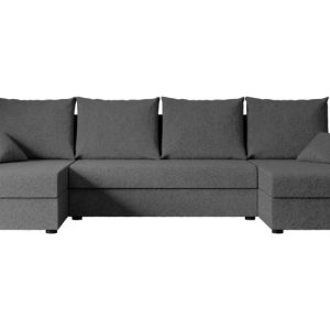 Narożnik z funkcją spania i pojemnikiem ALESIA-U 301x140x90 cm Szary 487695 Narożnik z funkcją spania i pojemnikiem ALESIA-U 301x140x90 cm Szary 487695