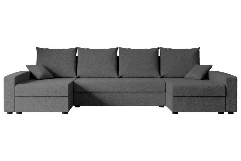 Narożnik z funkcją spania i pojemnikiem ALESIA-U 301x140x90 cm Szary 487695