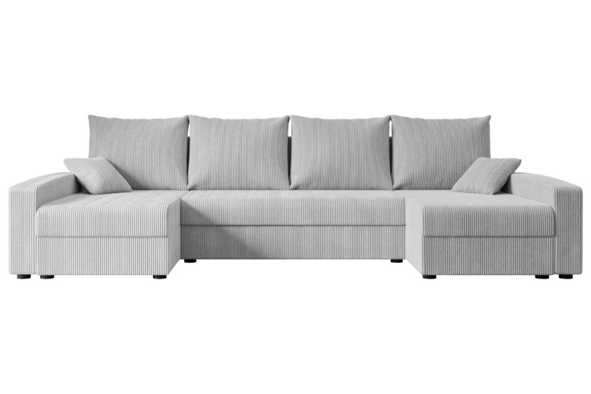 Narożnik z funkcją spania i pojemnikiem ALESIA-U 301x140x90 cm Szary 487599