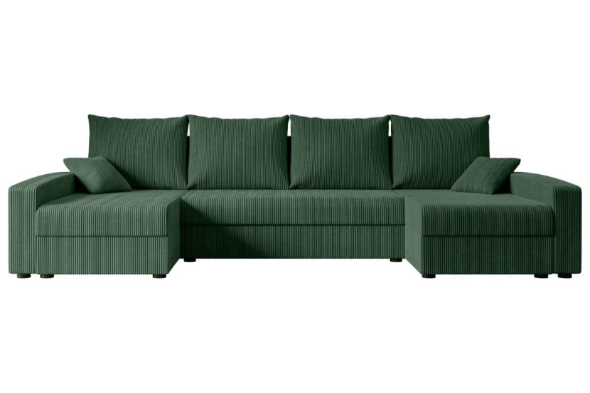 Narożnik z funkcją spania i pojemnikiem ALESIA-U 301x140x90 cm Zielony 487620