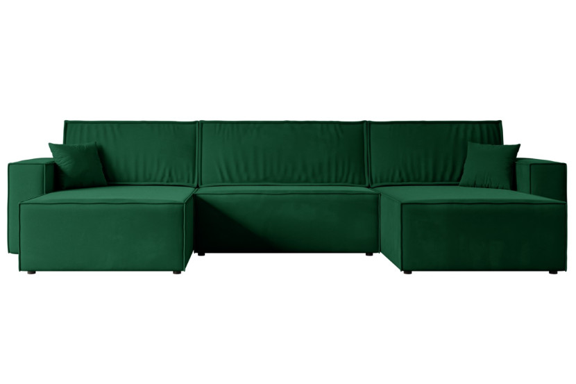 Narożnik z funkcją spania i pojemnikiem CELTIC-XLU - 377x143x83cm Zielony 487630