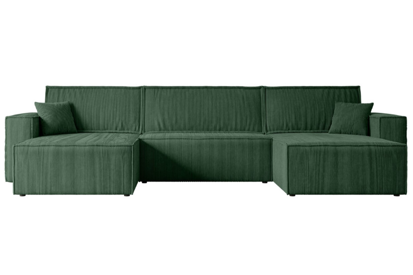 Narożnik z funkcją spania i pojemnikiem CELTIC-XLU - 377x143x83cm Zielony 487649