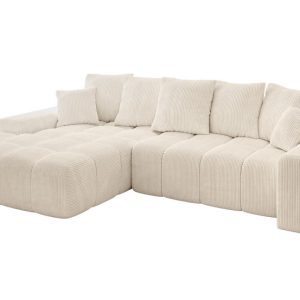 Narożnik z funkcją spania i pojemnikiem ENSI-L 267x164x69 cm Beżowy 787190 Narożnik z funkcją spania i pojemnikiem ENSI-L 267x164x69 cm Beżowy 787190