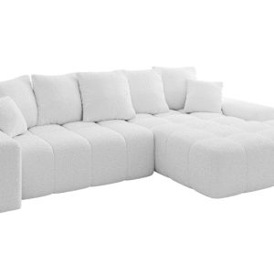 Narożnik z funkcją spania i pojemnikiem ENSI-L 267x164x69 cm Biały 787162 Narożnik z funkcją spania i pojemnikiem ENSI-L 267x164x69 cm Biały 787162