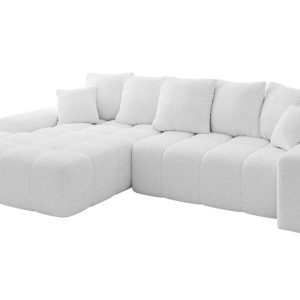 Narożnik z funkcją spania i pojemnikiem ENSI-L 267x164x69 cm Biały 787151 Narożnik z funkcją spania i pojemnikiem ENSI-L 267x164x69 cm Biały 787151