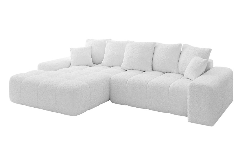 Narożnik z funkcją spania i pojemnikiem ENSI-L 267x164x69 cm Biały 787151