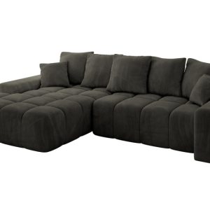 Narożnik z funkcją spania i pojemnikiem ENSI-L 267x164x69 cm Czarny 787182 Narożnik z funkcją spania i pojemnikiem ENSI-L 267x164x69 cm Czarny 787182