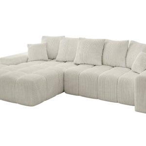 Narożnik z funkcją spania i pojemnikiem ENSI-L 267x164x69 cm Kremowy 787197 Narożnik z funkcją spania i pojemnikiem ENSI-L 267x164x69 cm Kremowy 787197