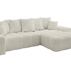 Narożnik z funkcją spania i pojemnikiem ENSI-L 267x164x69 cm Kremowy 787177 Narożnik z funkcją spania i pojemnikiem ENSI-L 267x164x69 cm Kremowy 787177