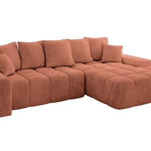 Narożnik z funkcją spania i pojemnikiem ENSI-L 267x164x69 cm Morelowy 787166 Narożnik z funkcją spania i pojemnikiem ENSI-L 267x164x69 cm Morelowy 787166