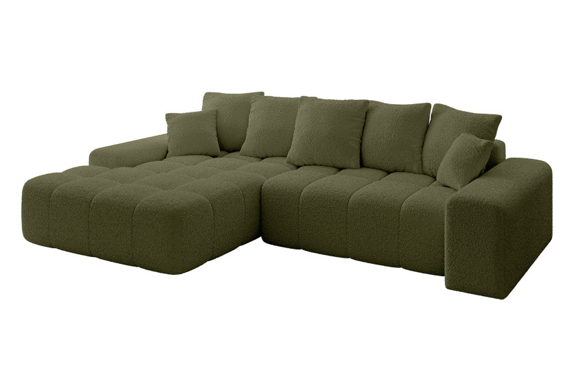 Narożnik z funkcją spania i pojemnikiem ENSI-L 267x164x69 cm Zielony 787170