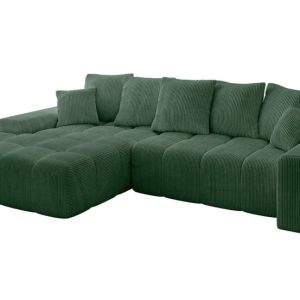 Narożnik z funkcją spania i pojemnikiem ENSI-L 267x164x69 cm Zielony 787174 Narożnik z funkcją spania i pojemnikiem ENSI-L 267x164x69 cm Zielony 787174