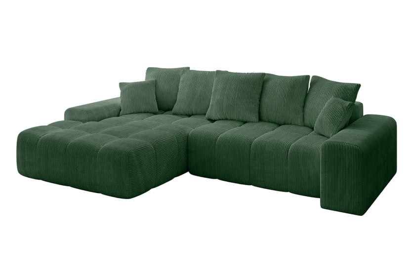 Narożnik z funkcją spania i pojemnikiem ENSI-L 267x164x69 cm Zielony 787174