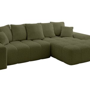 Narożnik z funkcją spania i pojemnikiem ENSI-L 267x164x69 cm Zielony 787180 Narożnik z funkcją spania i pojemnikiem ENSI-L 267x164x69 cm Zielony 787180