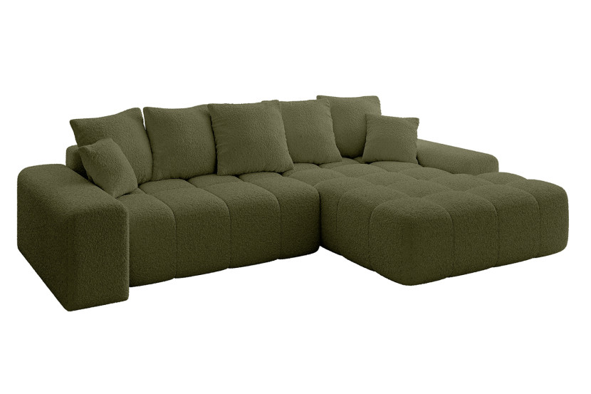 Narożnik z funkcją spania i pojemnikiem ENSI-L 267x164x69 cm Zielony 787180