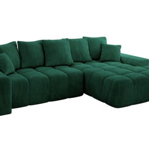 Narożnik z funkcją spania i pojemnikiem ENSI-L 267x164x69 cm Zielony 787150 Narożnik z funkcją spania i pojemnikiem ENSI-L 267x164x69 cm Zielony 787150