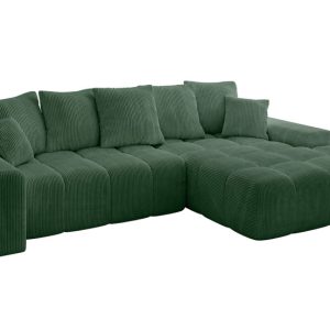 Narożnik z funkcją spania i pojemnikiem ENSI-L 267x164x69 cm Zielony 787185 Narożnik z funkcją spania i pojemnikiem ENSI-L 267x164x69 cm Zielony 787185