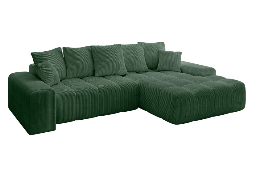 Narożnik z funkcją spania i pojemnikiem ENSI-L 267x164x69 cm Zielony 787185
