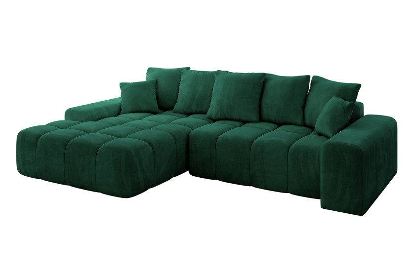 Narożnik z funkcją spania i pojemnikiem ENSI-L 267x164x69 cm Zielony 787196