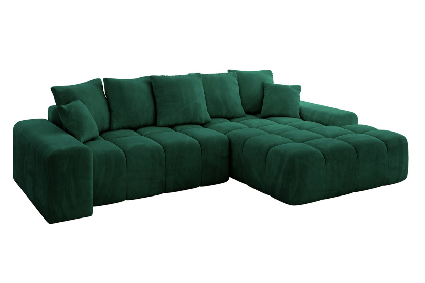 Narożnik z funkcją spania i pojemnikiem ENSI-L 267x164x69 cm Zielony 787150