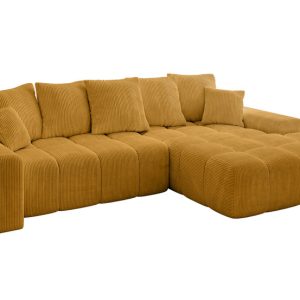 Narożnik z funkcją spania i pojemnikiem ENSI-L 267x164x69 cm Żółty 787181 Narożnik z funkcją spania i pojemnikiem ENSI-L 267x164x69 cm Żółty 787181
