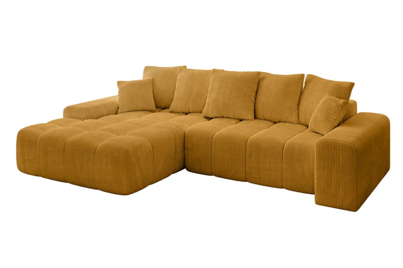 Narożnik z funkcją spania i pojemnikiem ENSI-L 267x164x69 cm Żółty 787165