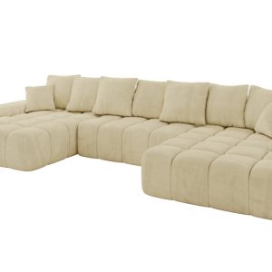 Narożnik z funkcją spania i pojemnikiem ENSI-U 353x164x69 cm Beżowy 787194 Narożnik z funkcją spania i pojemnikiem ENSI-U 353x164x69 cm Beżowy 787194