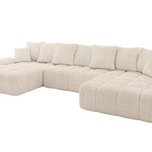 Narożnik z funkcją spania i pojemnikiem ENSI-U 353x164x69 cm Beżowy 787208 Narożnik z funkcją spania i pojemnikiem ENSI-U 353x164x69 cm Beżowy 787208