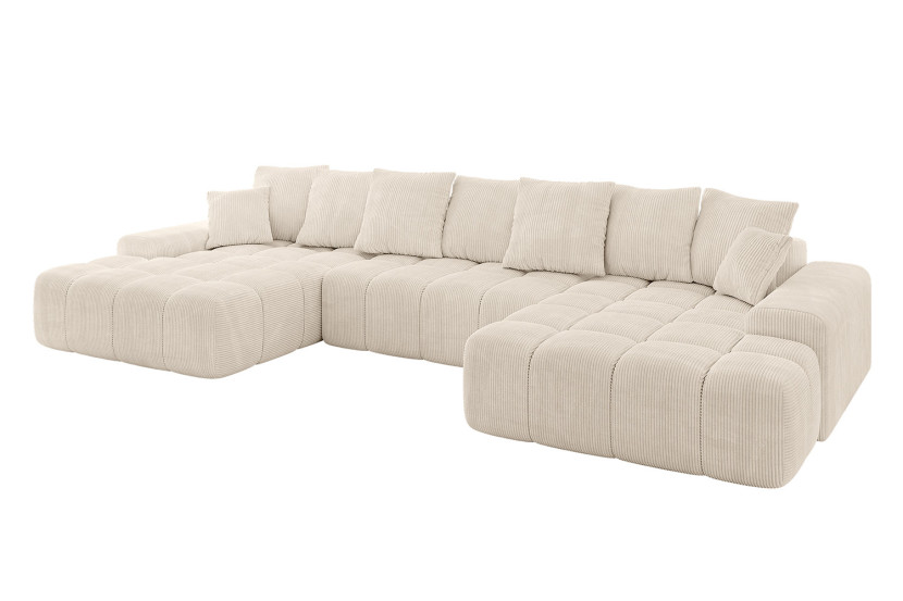 Narożnik z funkcją spania i pojemnikiem ENSI-U 353x164x69 cm Beżowy 787208