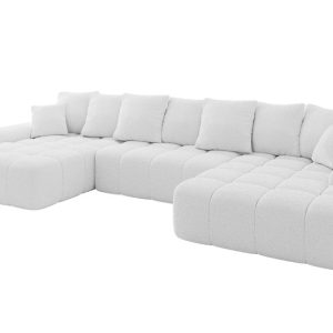 Narożnik z funkcją spania i pojemnikiem ENSI-U 353x164x69 cm Biały 787161 Narożnik z funkcją spania i pojemnikiem ENSI-U 353x164x69 cm Biały 787161