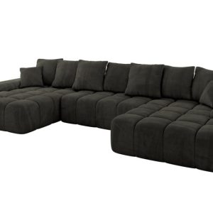 Narożnik z funkcją spania i pojemnikiem ENSI-U 353x164x69 cm Czarny 787195 Narożnik z funkcją spania i pojemnikiem ENSI-U 353x164x69 cm Czarny 787195