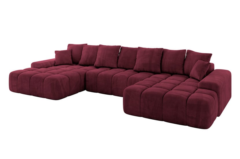 Narożnik z funkcją spania i pojemnikiem ENSI-U 353x164x69 cm Czerwony 787172