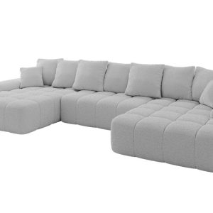 Narożnik z funkcją spania i pojemnikiem ENSI-U 353x164x69 cm Jasny szary 787203 Narożnik z funkcją spania i pojemnikiem ENSI-U 353x164x69 cm Jasny szary 787203