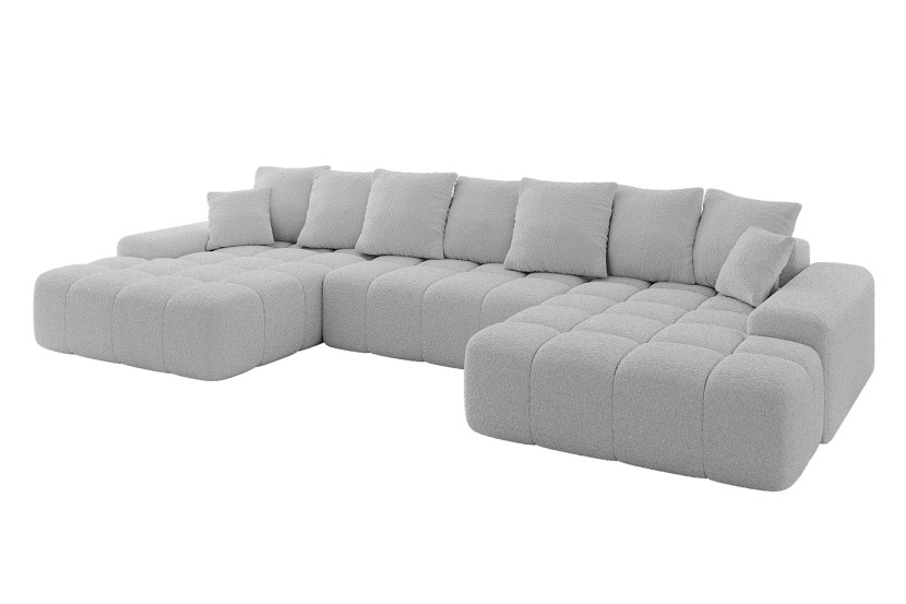 Narożnik z funkcją spania i pojemnikiem ENSI-U 353x164x69 cm Jasny szary 787203