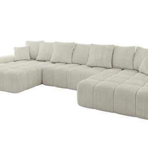 Narożnik z funkcją spania i pojemnikiem ENSI-U 353x164x69 cm Kremowy 787206 Narożnik z funkcją spania i pojemnikiem ENSI-U 353x164x69 cm Kremowy 787206