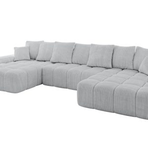Narożnik z funkcją spania i pojemnikiem ENSI-U 353x164x69 cm Szary 787189 Narożnik z funkcją spania i pojemnikiem ENSI-U 353x164x69 cm Szary 787189