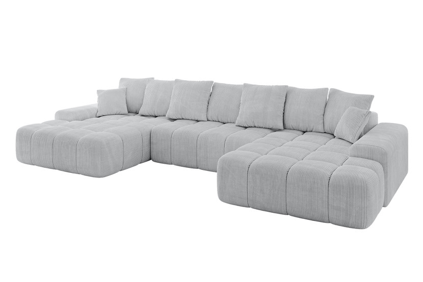 Narożnik z funkcją spania i pojemnikiem ENSI-U 353x164x69 cm Szary 787189