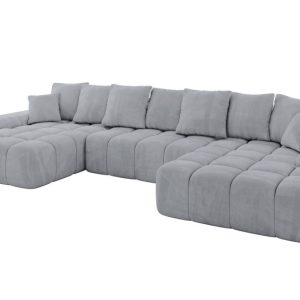 Narożnik z funkcją spania i pojemnikiem ENSI-U 353x164x69 cm Szary 787193 Narożnik z funkcją spania i pojemnikiem ENSI-U 353x164x69 cm Szary 787193
