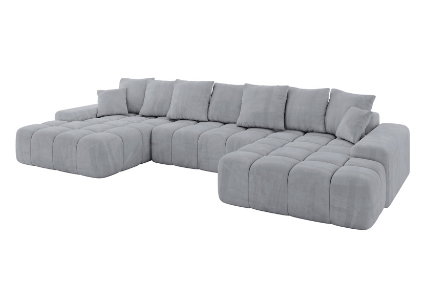 Narożnik z funkcją spania i pojemnikiem ENSI-U 353x164x69 cm Szary 787193