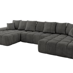 Narożnik z funkcją spania i pojemnikiem ENSI-U 353x164x69 cm Szary 787186 Narożnik z funkcją spania i pojemnikiem ENSI-U 353x164x69 cm Szary 787186