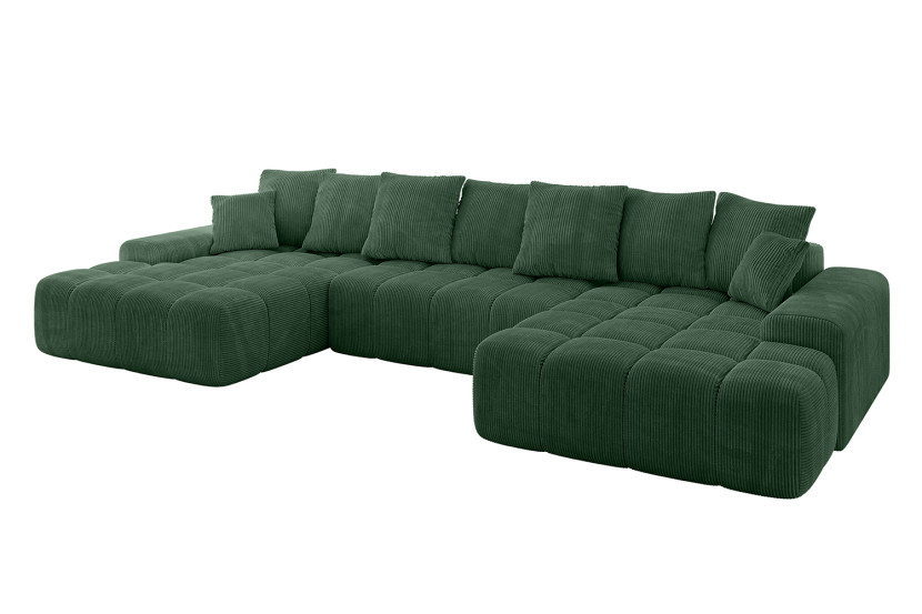 Narożnik z funkcją spania i pojemnikiem ENSI-U 353x164x69 cm Zielony 787154