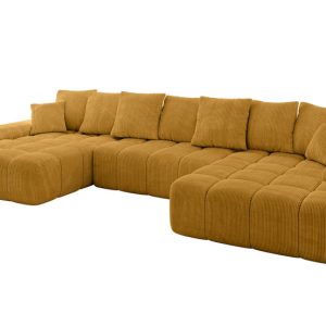 Narożnik z funkcją spania i pojemnikiem ENSI-U 353x164x69 cm Żółty 787169 Narożnik z funkcją spania i pojemnikiem ENSI-U 353x164x69 cm Żółty 787169