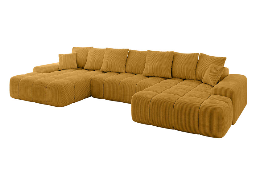 Narożnik z funkcją spania i pojemnikiem ENSI-U 353x164x69 cm Żółty 787169