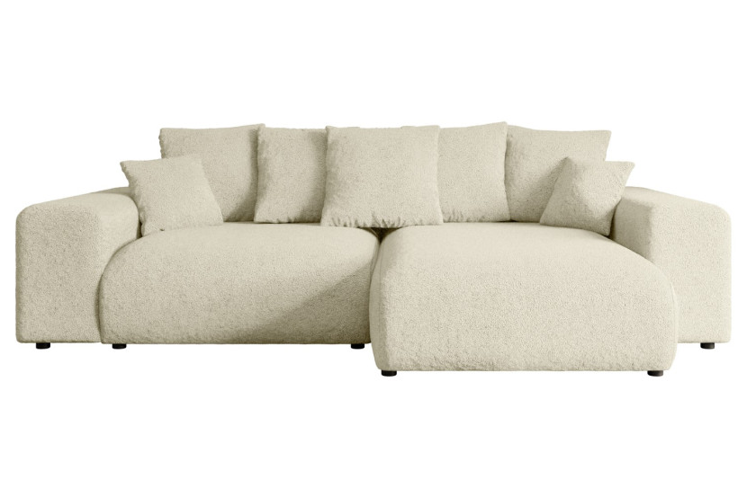 Narożnik z funkcją spania i pojemnikiem ESKAR-L 266x176x72 cm Beżowy 808914