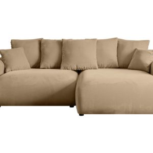 Narożnik z funkcją spania i pojemnikiem ESKAR-L 266x176x72 cm Beżowy 808922 Narożnik z funkcją spania i pojemnikiem ESKAR-L 266x176x72 cm Beżowy 808922