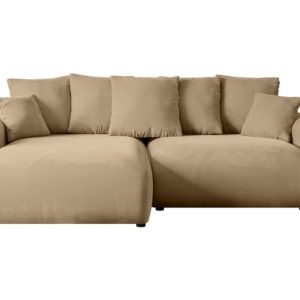 Narożnik z funkcją spania i pojemnikiem ESKAR-L 266x176x72 cm Beżowy 808931 Narożnik z funkcją spania i pojemnikiem ESKAR-L 266x176x72 cm Beżowy 808931