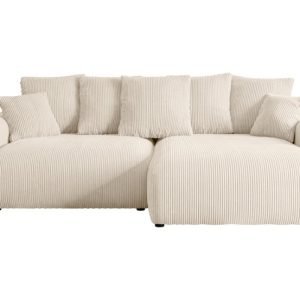 Narożnik z funkcją spania i pojemnikiem ESKAR-L 266x176x72 cm Beżowy 808936 Narożnik z funkcją spania i pojemnikiem ESKAR-L 266x176x72 cm Beżowy 808936
