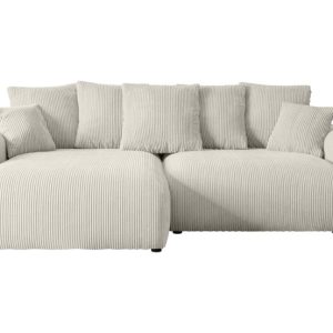 Narożnik z funkcją spania i pojemnikiem ESKAR-L 266x176x72 cm Kremowy 808944 Narożnik z funkcją spania i pojemnikiem ESKAR-L 266x176x72 cm Kremowy 808944